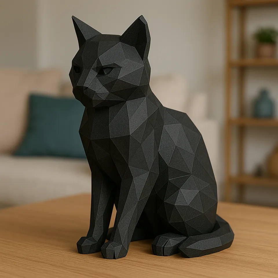 گربه مدرن هندسی Low Poly